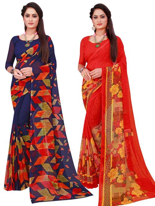women's saree combo with blouse - 18742104 - Standard Image - 0