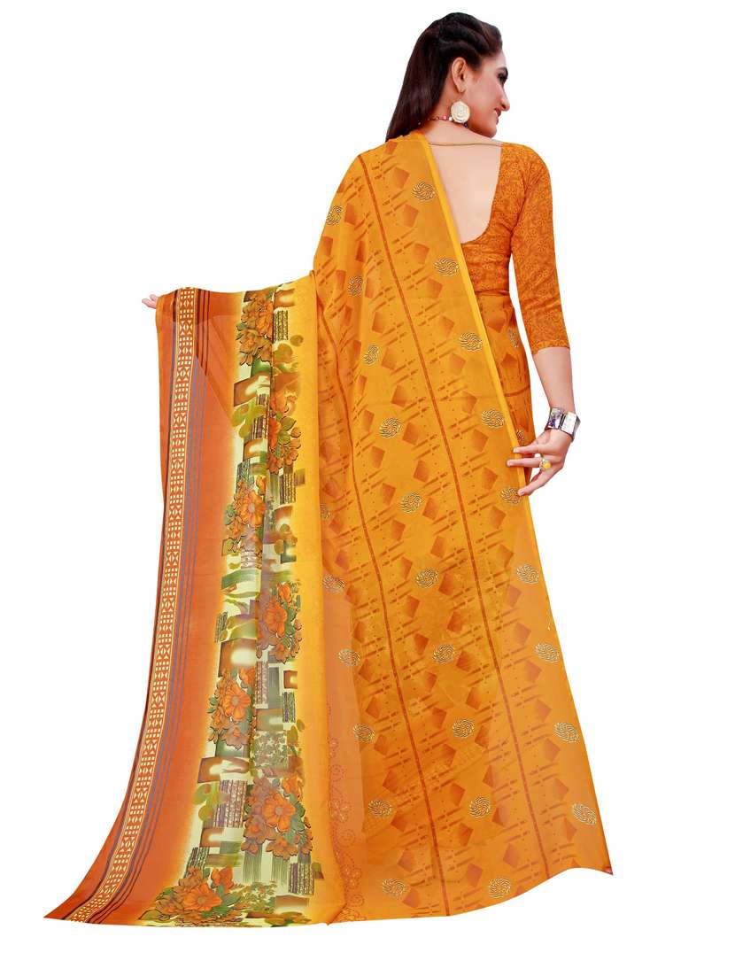 pack of 2 printed sarees with blouse - 18742118 - Standard Image - 3