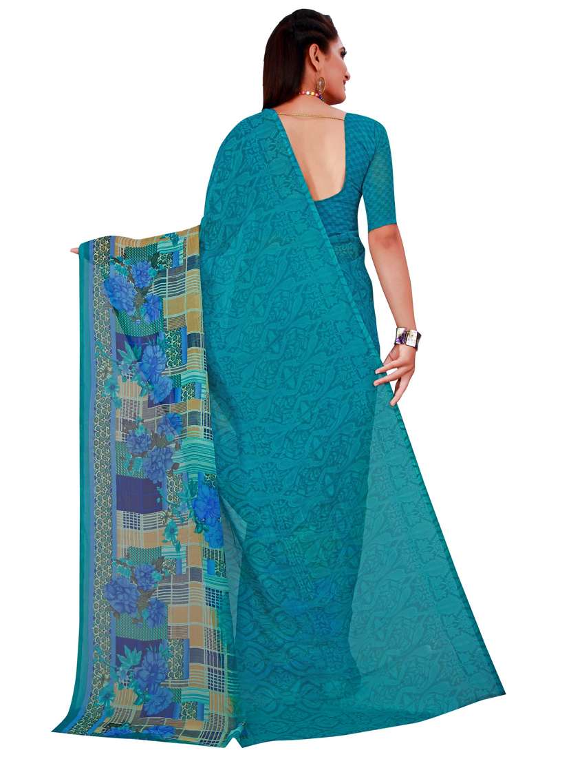 pack of 2 printed sarees with blouse - 18742154 - Standard Image - 3
