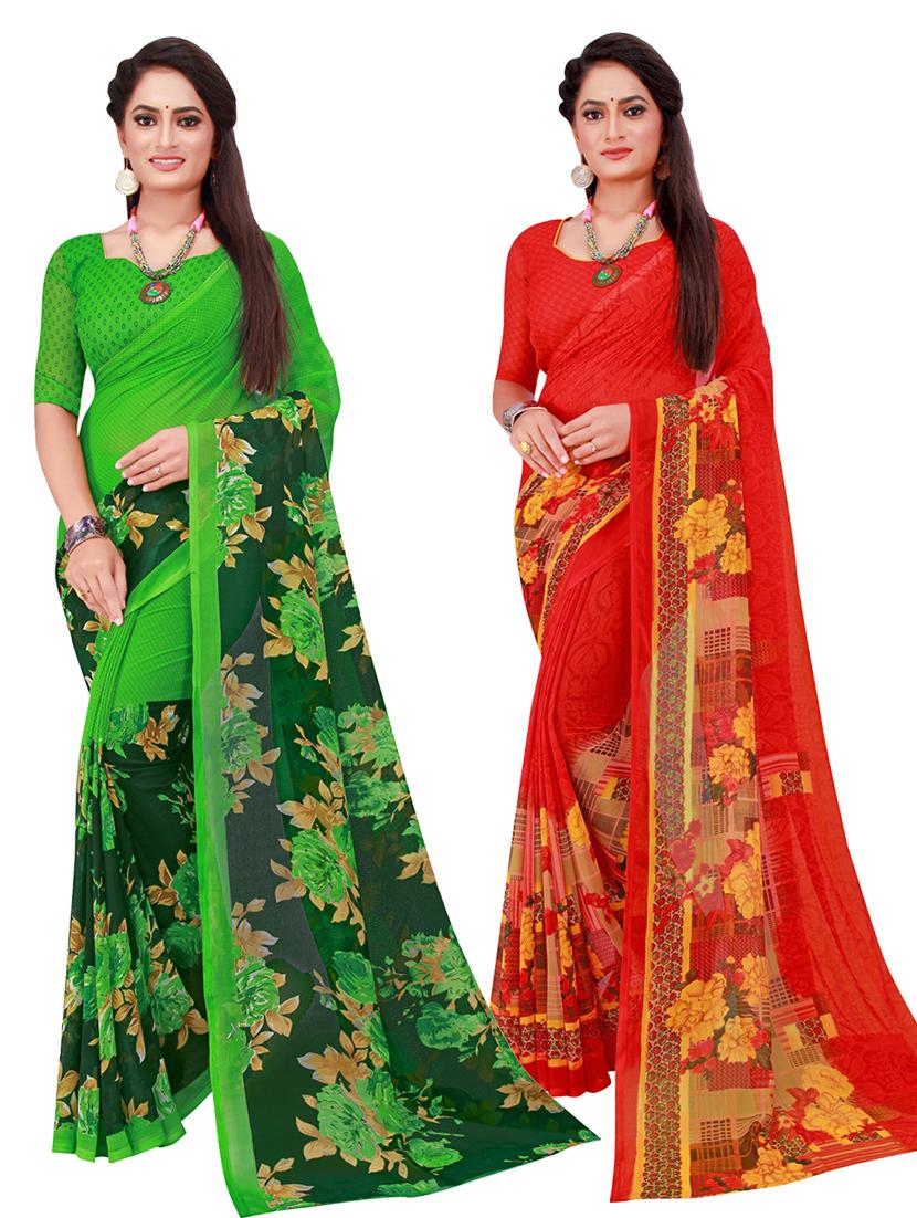 women's saree combo with blouse - 18742157 - Zoom Image - 0
