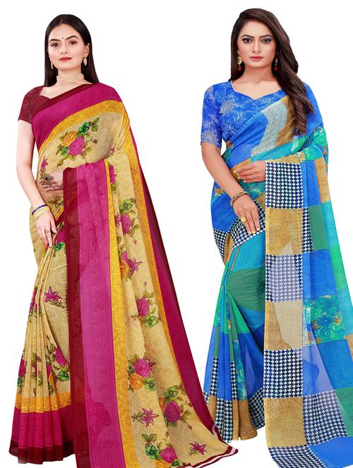 women's saree combo with blouse - 18742169 -  Standard Image - 0