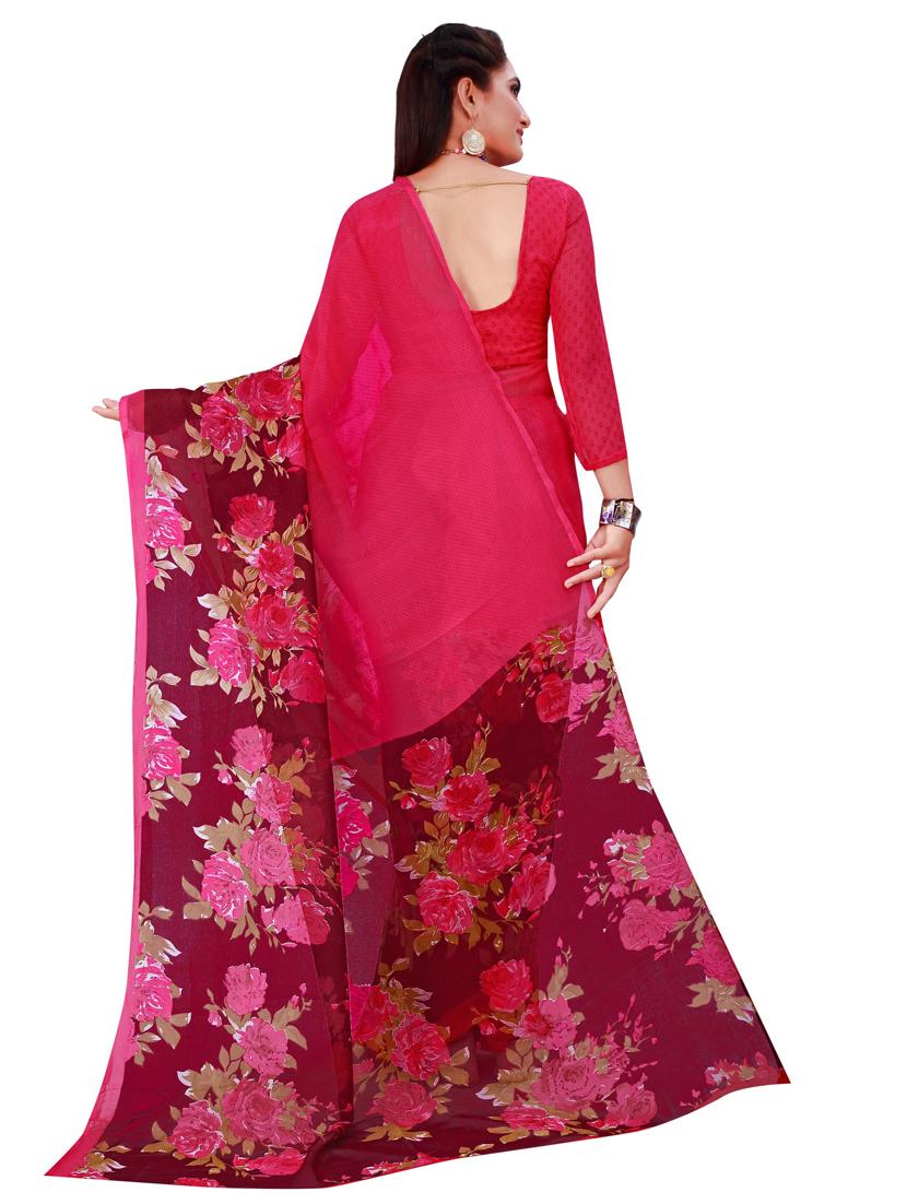 pack of 2 printed sarees with blouse - 18742184 - Standard Image - 3