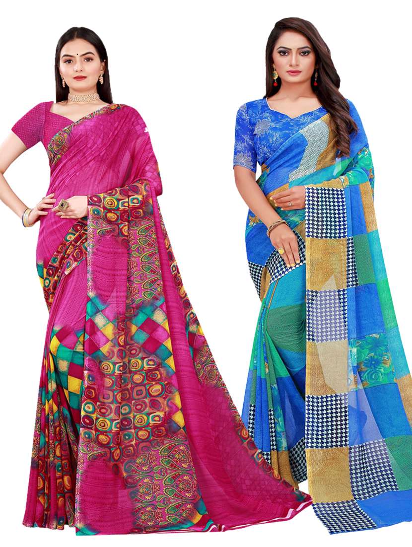 women's saree combo with blouse - 18742239 -  Zoom Image - 0