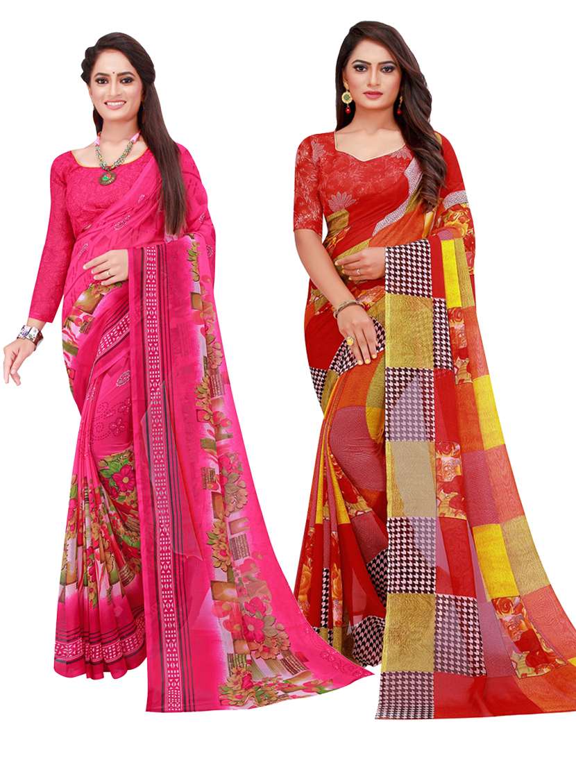 women's saree combo with blouse - 18742242 -  Zoom Image - 0