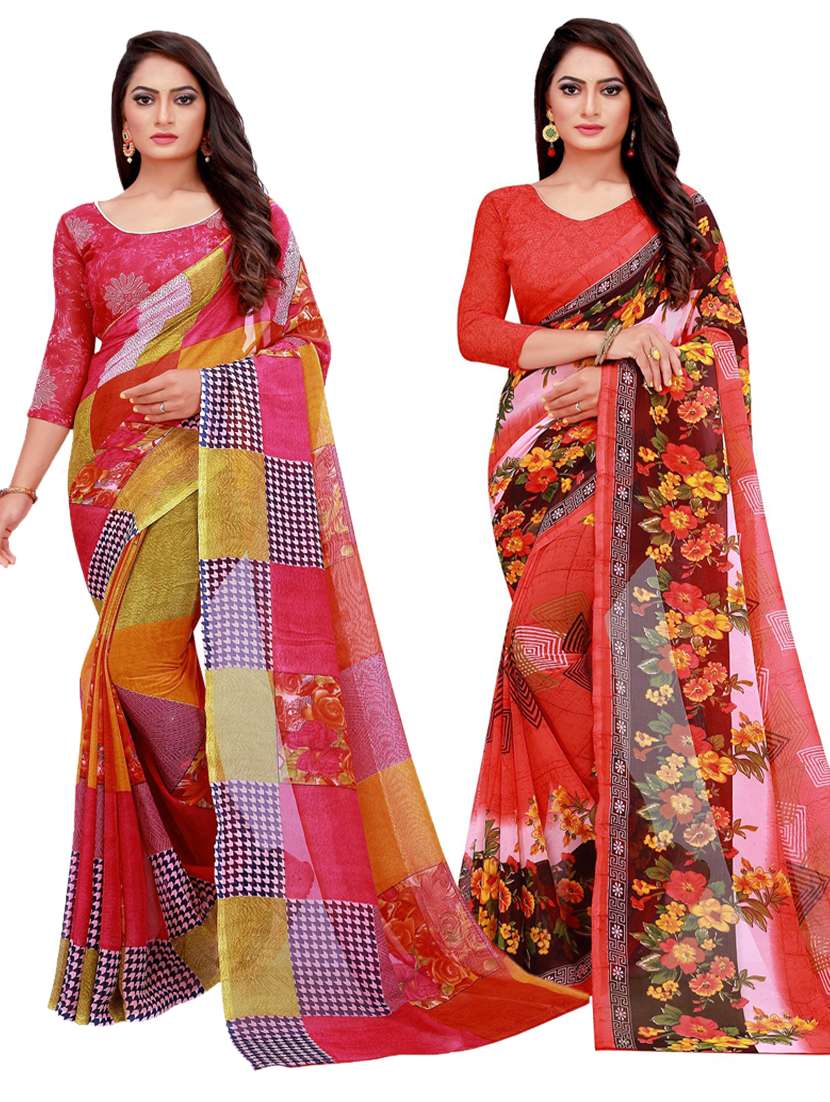 women's saree combo with blouse - 18742272 - Zoom Image - 0