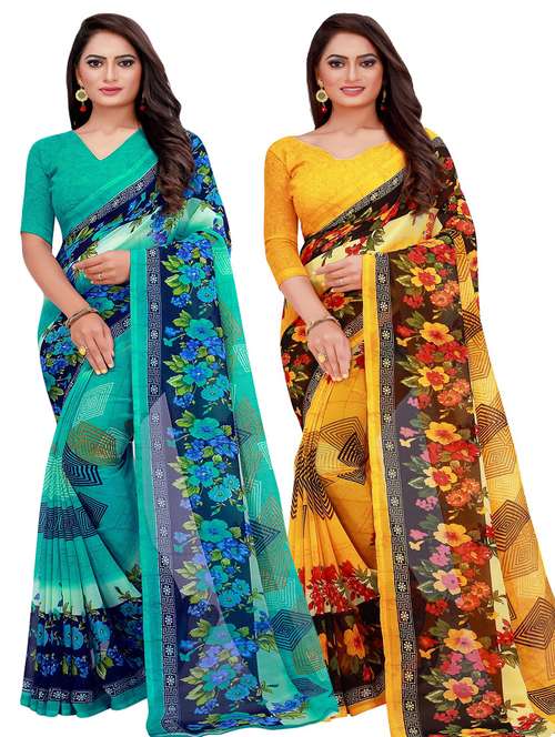 women's saree combo with blouse - 18742444 - Standard Image - 0