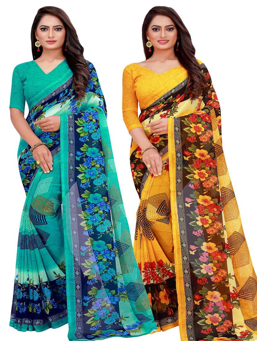 women's saree combo with blouse - 18742444 - Zoom Image - 0