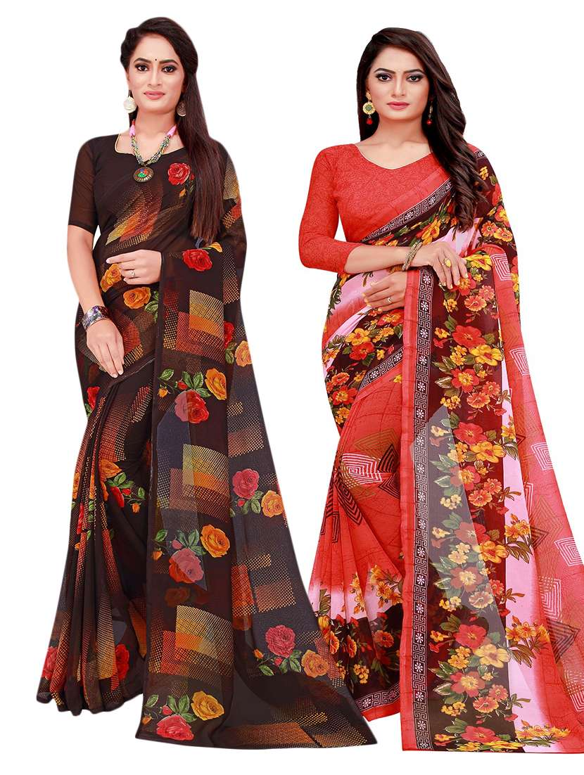 women's saree combo with blouse - 18742451 -  Zoom Image - 0