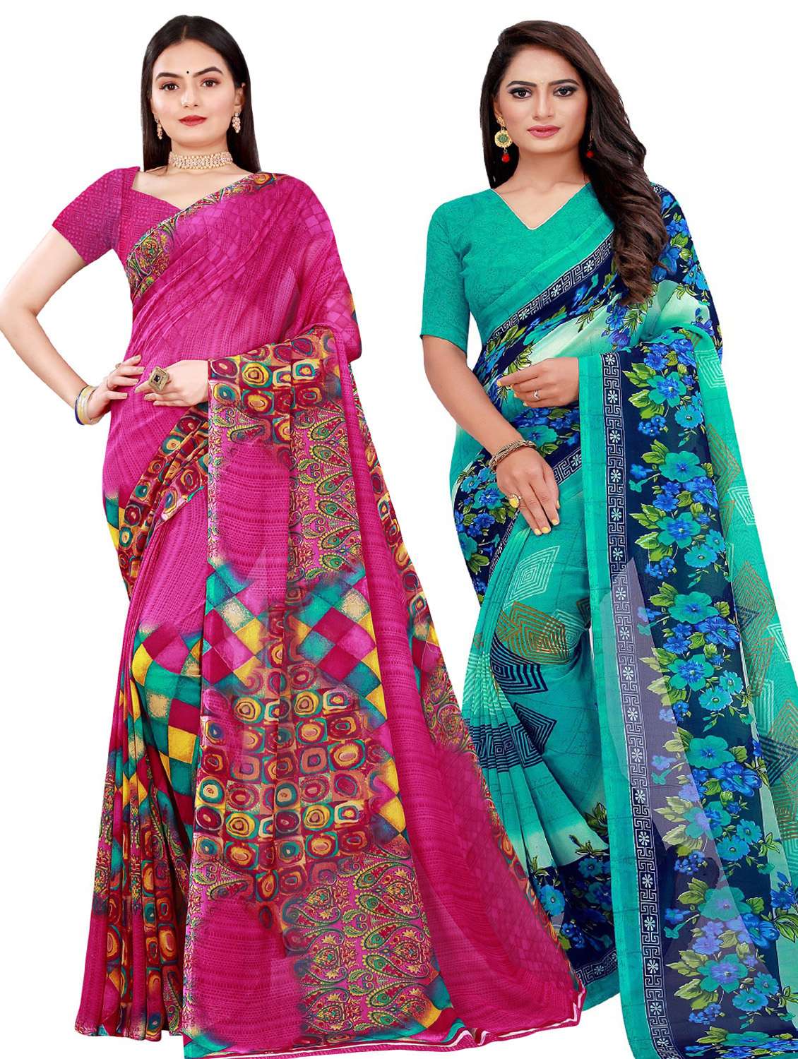 women's saree combo with blouse