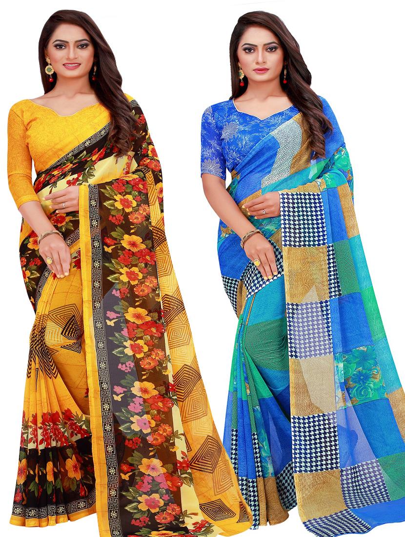 women's saree combo with blouse - 18742559 -  Zoom Image - 0