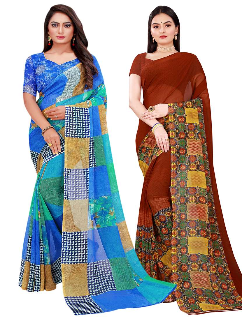 women's saree combo with blouse - 18742594 -  Zoom Image - 0
