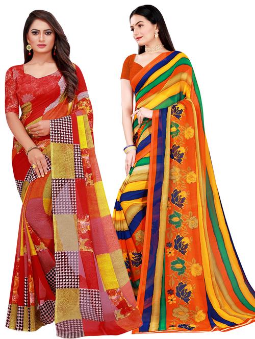 women's saree combo with blouse - 18742612 - Standard Image - 0