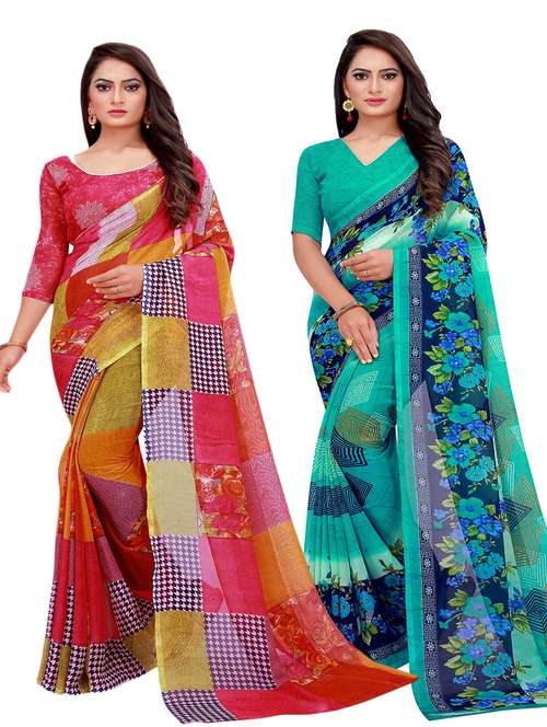 women's saree combo with blouse - 18742652 - Standard Image - 0