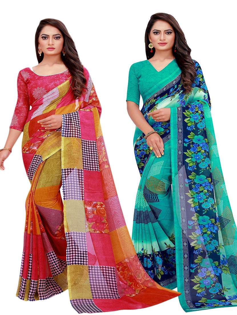 women's saree combo with blouse