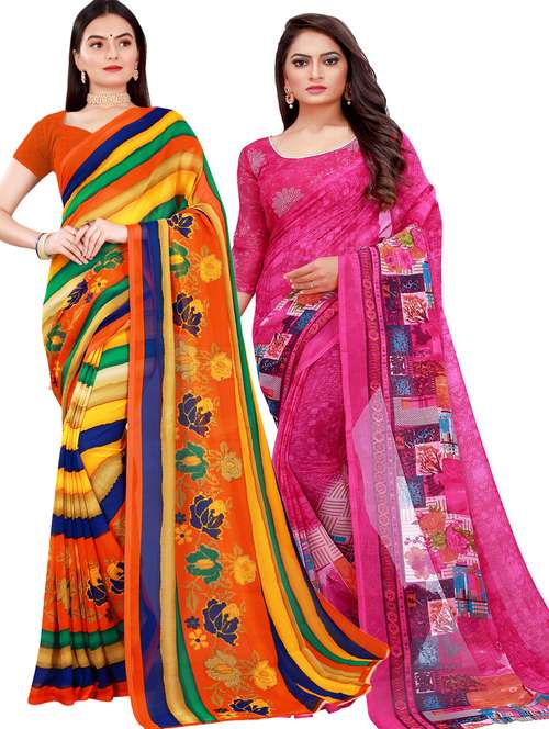 women's saree combo with blouse - 18742659 - Standard Image - 0