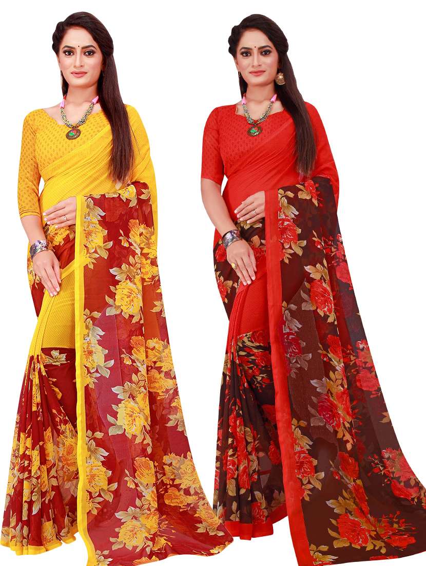 women's saree combo with blouse - 18742709 - Zoom Image - 0