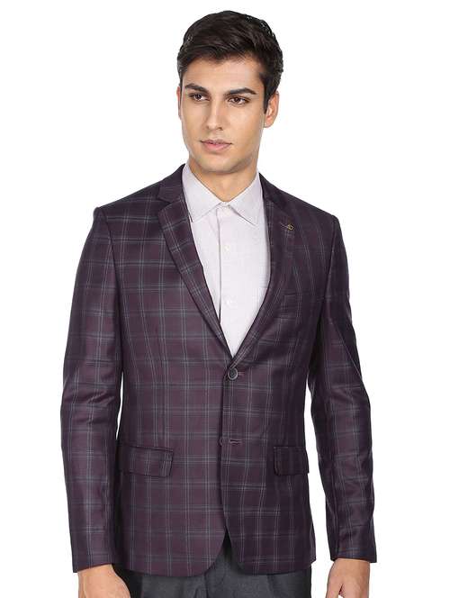 purple checked formal blazer - 18742785 -  Standard Image - 0