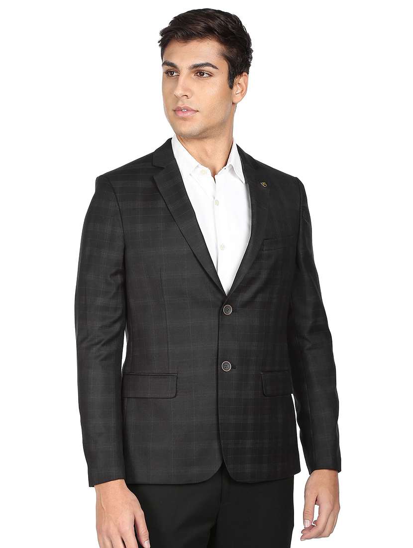 black checked formal blazer