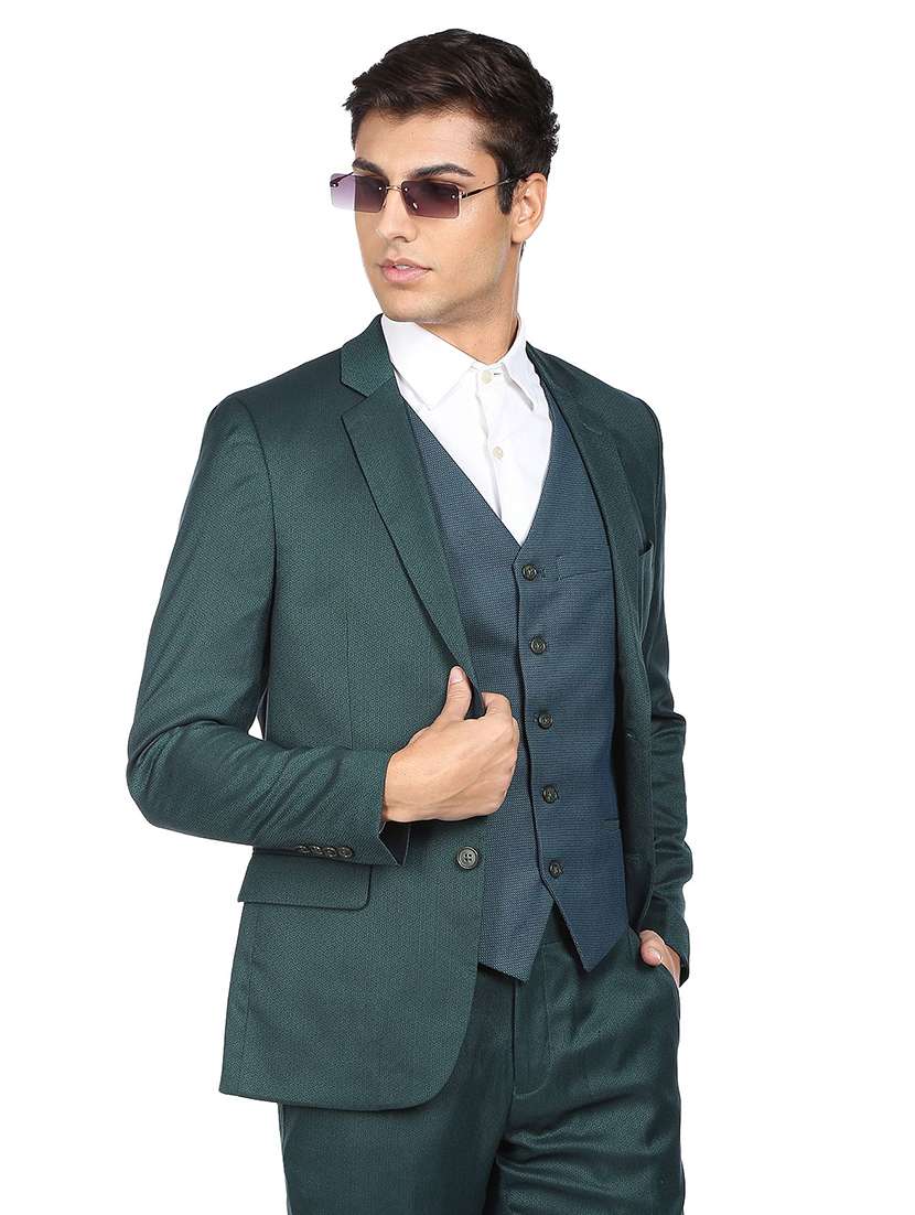 green blue solid suit set - 18742946 - Standard Image - 3