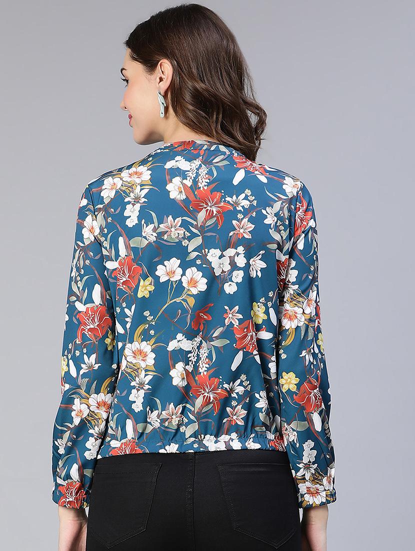 zip up printed casual jacket - 18743275 - Standard Image - 3