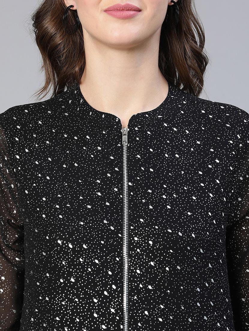 zip up printed casual jacket - 18743278 - Standard Image - 5