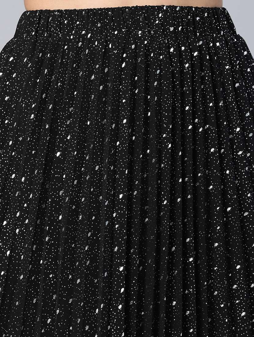 black polyester pleated skirts - 18743555 - Standard Image - 5