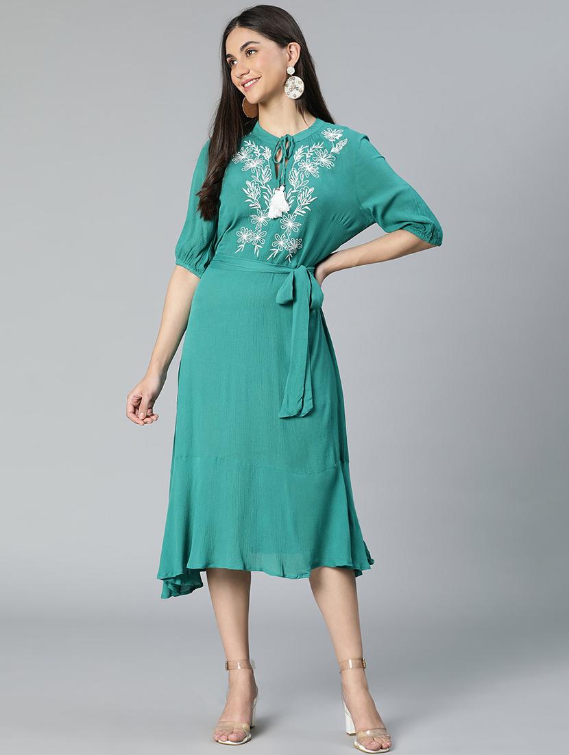 women's belted knee length dress - 18743611 -  Zoom Image - 0