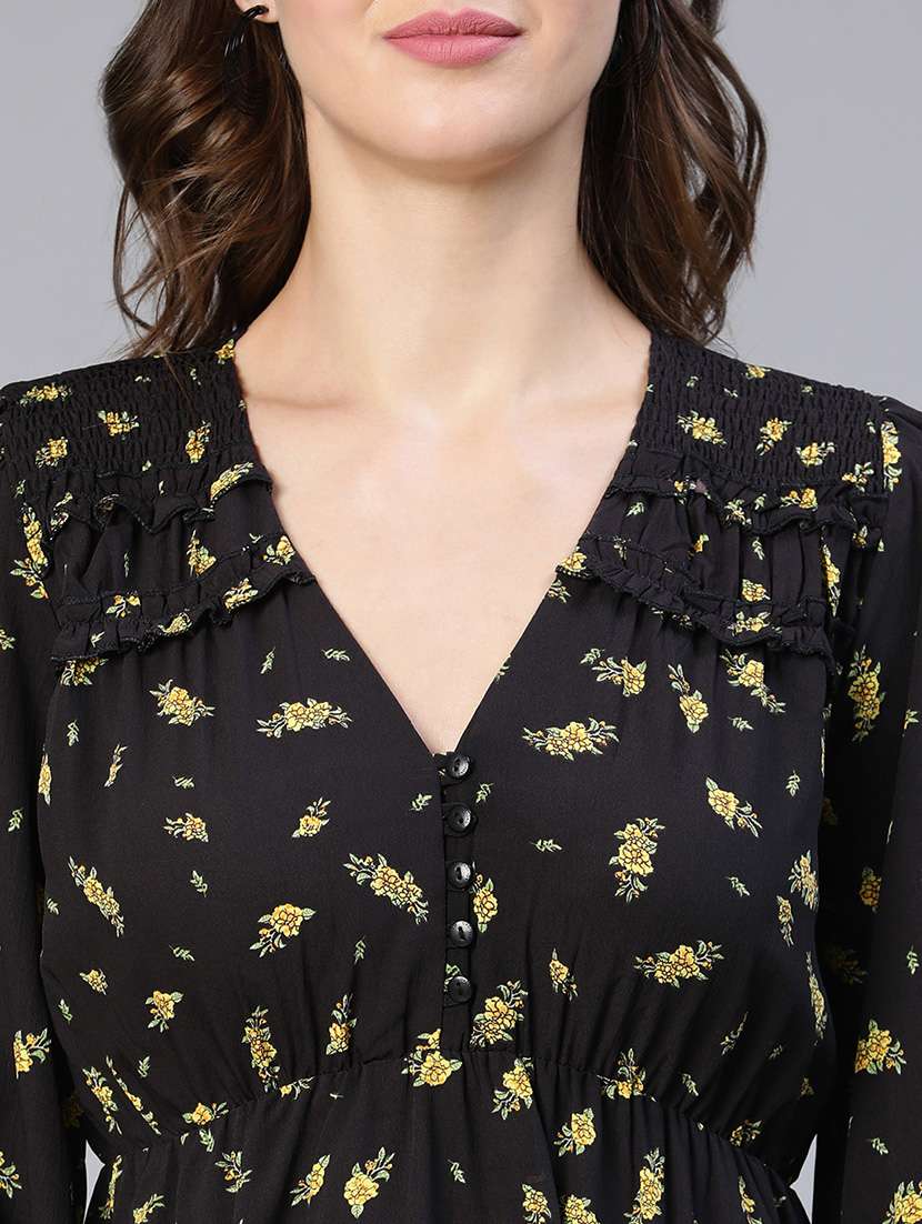 women's fit & flare floral dress - 18743630 - Standard Image - 5