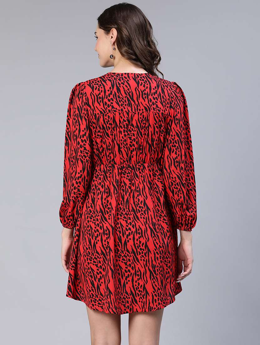women's fit & flare printed dress - 18743631 - Standard Image - 3