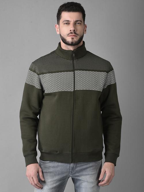 green chest print casual jacket - 18743860 - Standard Image - 0