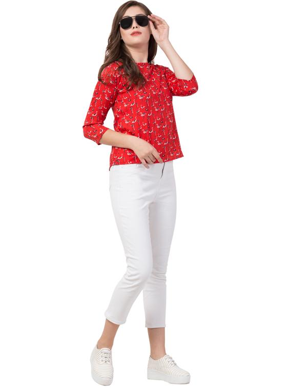 orange chiffon regular top - 18743899 - Standard Image - 3