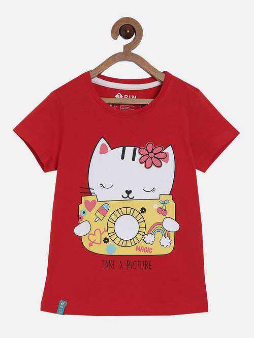 red printed round neck t-shirt - 18751001 -  Standard Image - 0