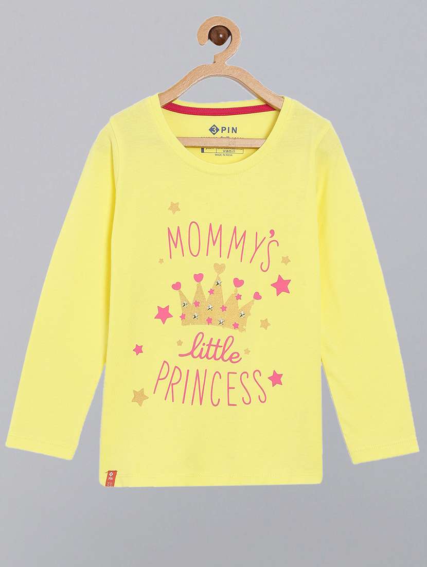 yellow printed round neck t-shirt - 18751007 - Zoom Image - 0