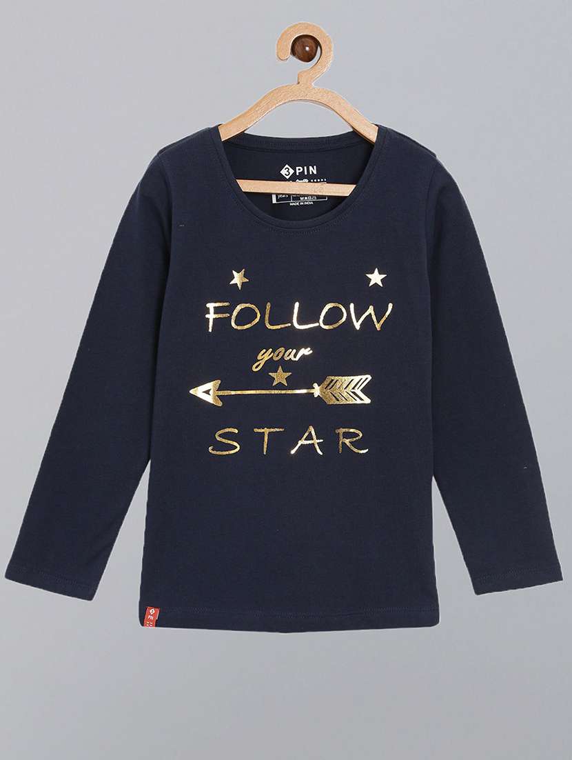 dark blue printed t-shirt