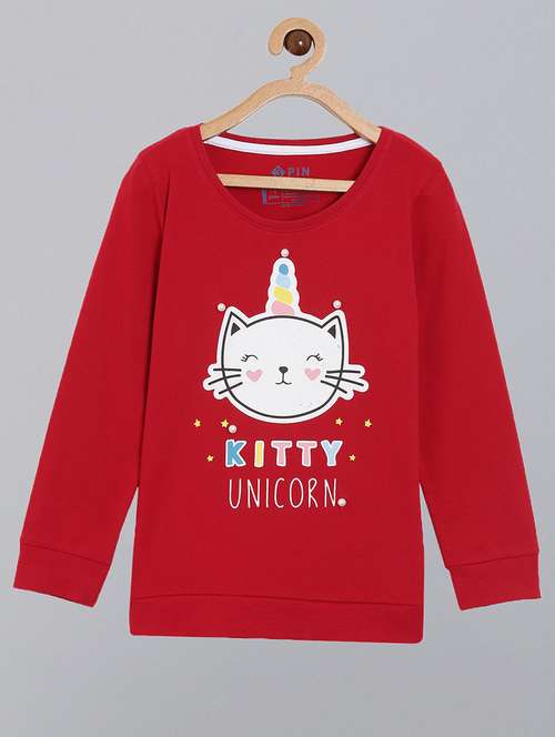 red printed round neck t-shirt - 18751012 -  Standard Image - 0