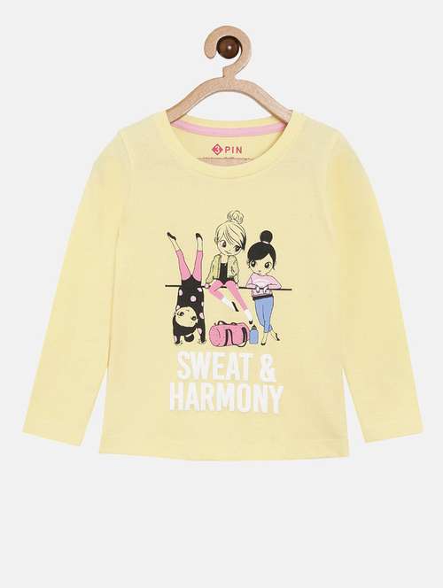 yellow printed round neck t-shirt - 18751024 - Standard Image - 0