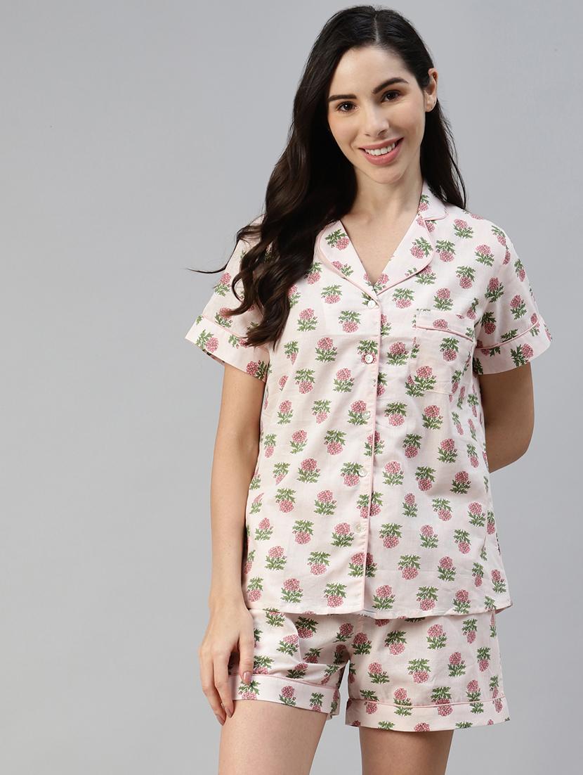 printed nightwear shorts set - 18754244 - Zoom Image - 0