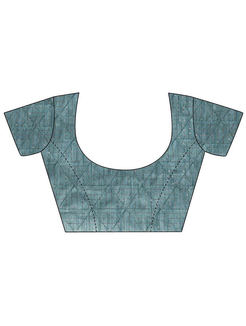 women's self design grey colored saree with blouse - 18754250 - Standard Image - 3