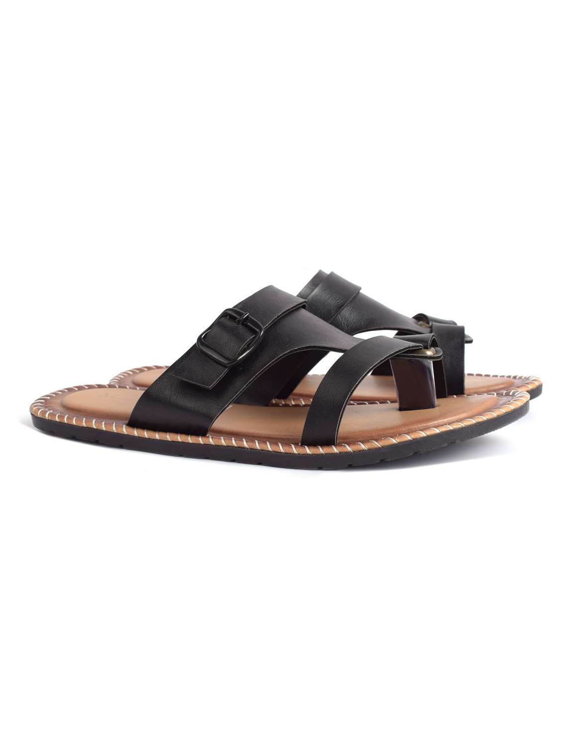 black slip on sandal