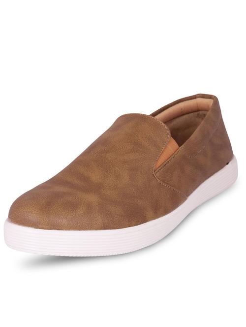 mens tan coloured slip on casual shoes  - 18754406 -  Standard Image - 0