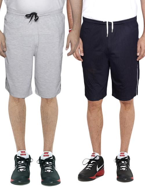 combo of mens solid bermuda shorts - 18754793 - Standard Image - 0