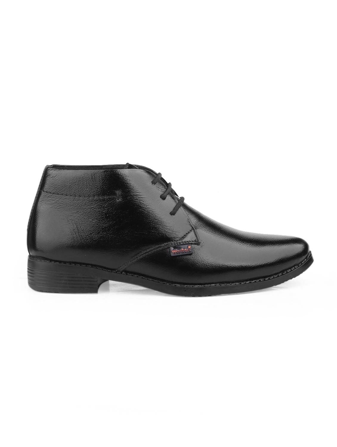 black faux leather laceup derbies - 18757564 - Standard Image - 3