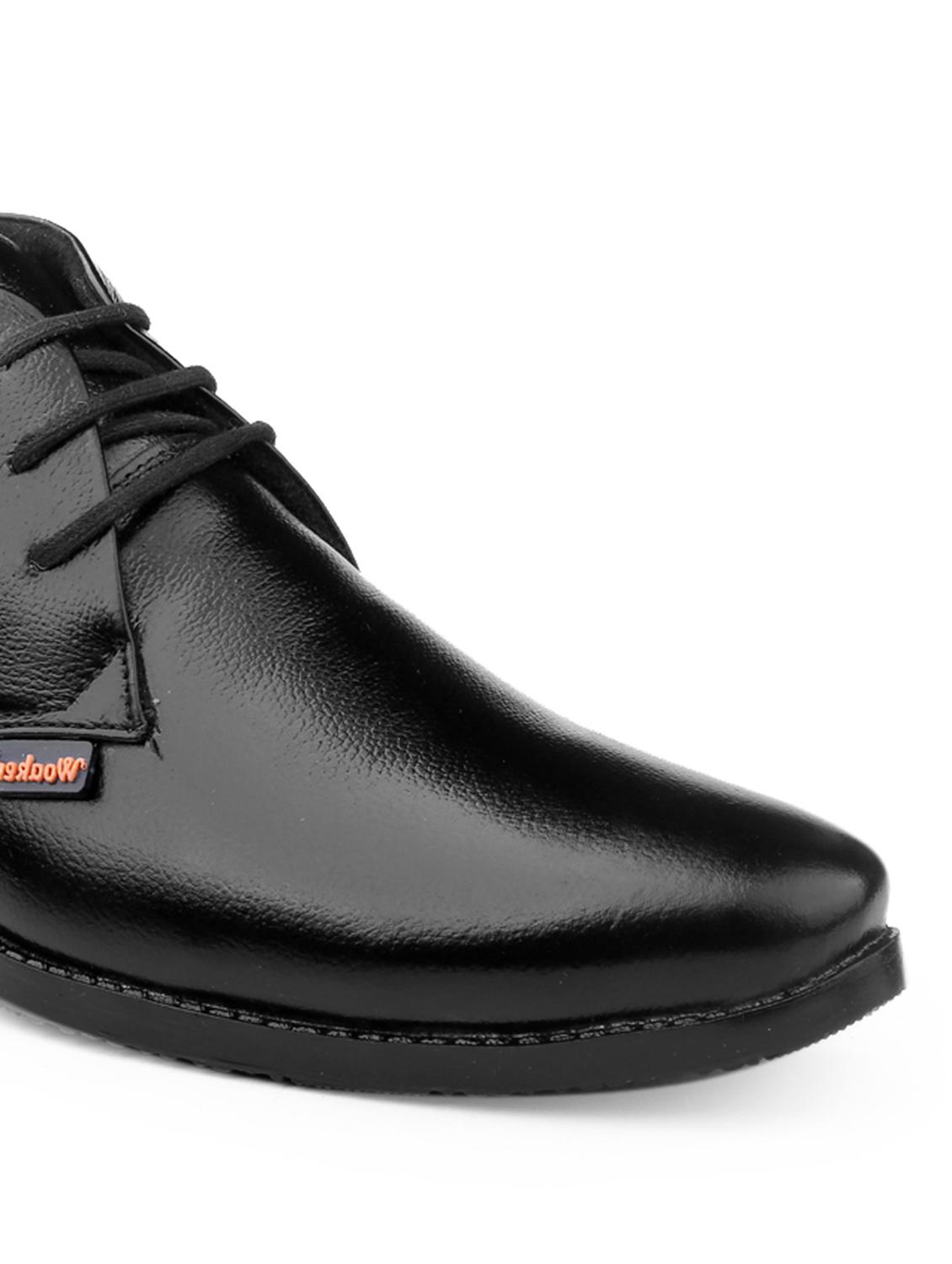 black faux leather laceup derbies - 18757564 - Standard Image - 5