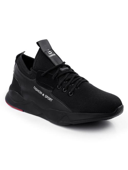 black mesh & synthetic lace up sneakers - 18757717 -  Standard Image - 0