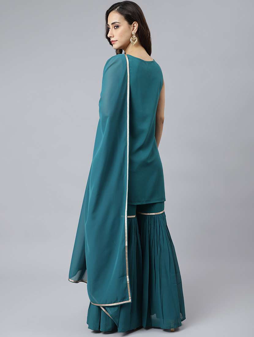 women kurta sharara set with dupatta - 18757777 -  Standard Image - 3