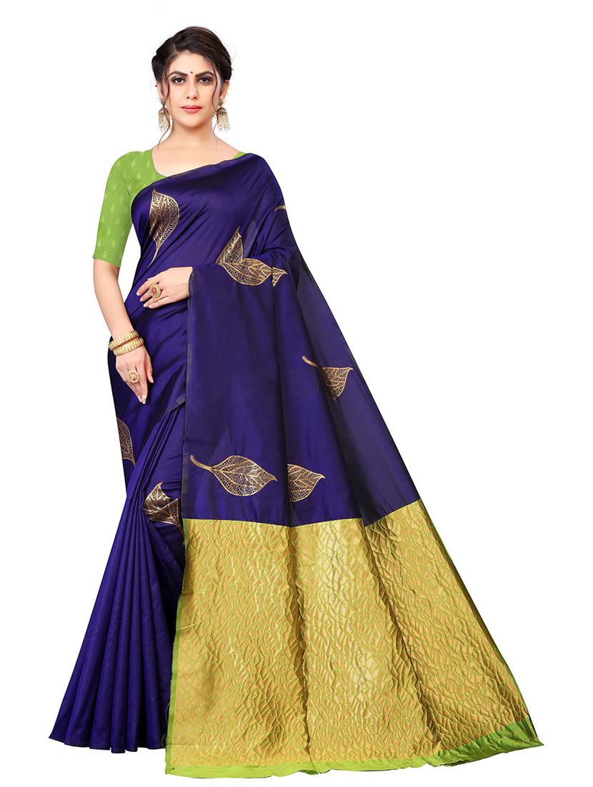 zari work self design saree - 18758152 -  Zoom Image - 0