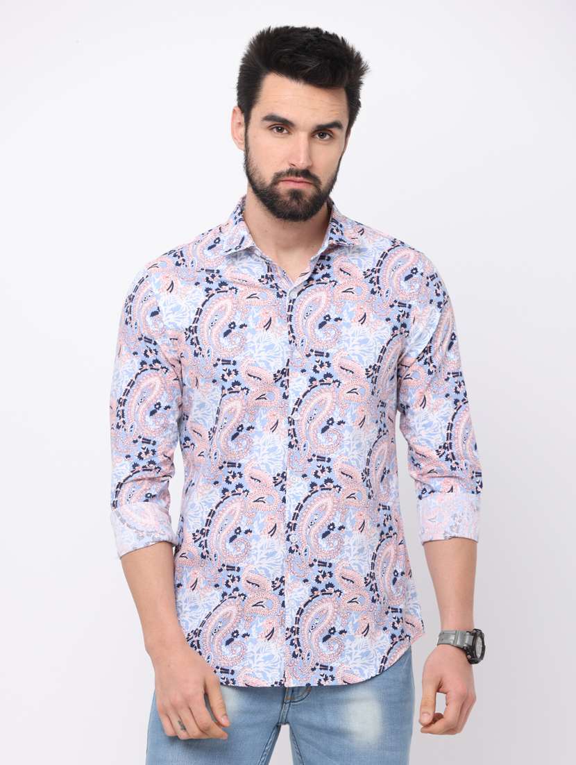 long sleeved printed casual shirt - 18758749 - Zoom Image - 0