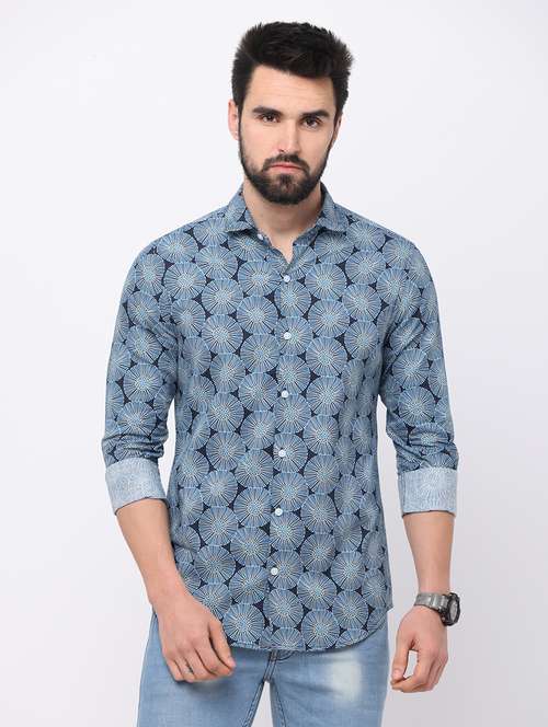long sleeved printed casual shirt - 18758750 - Standard Image - 0