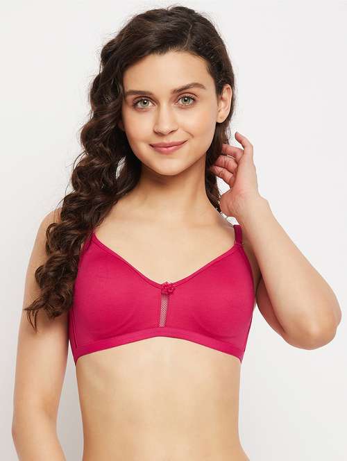 red cotton regular bra - 18758821 -  Standard Image - 0
