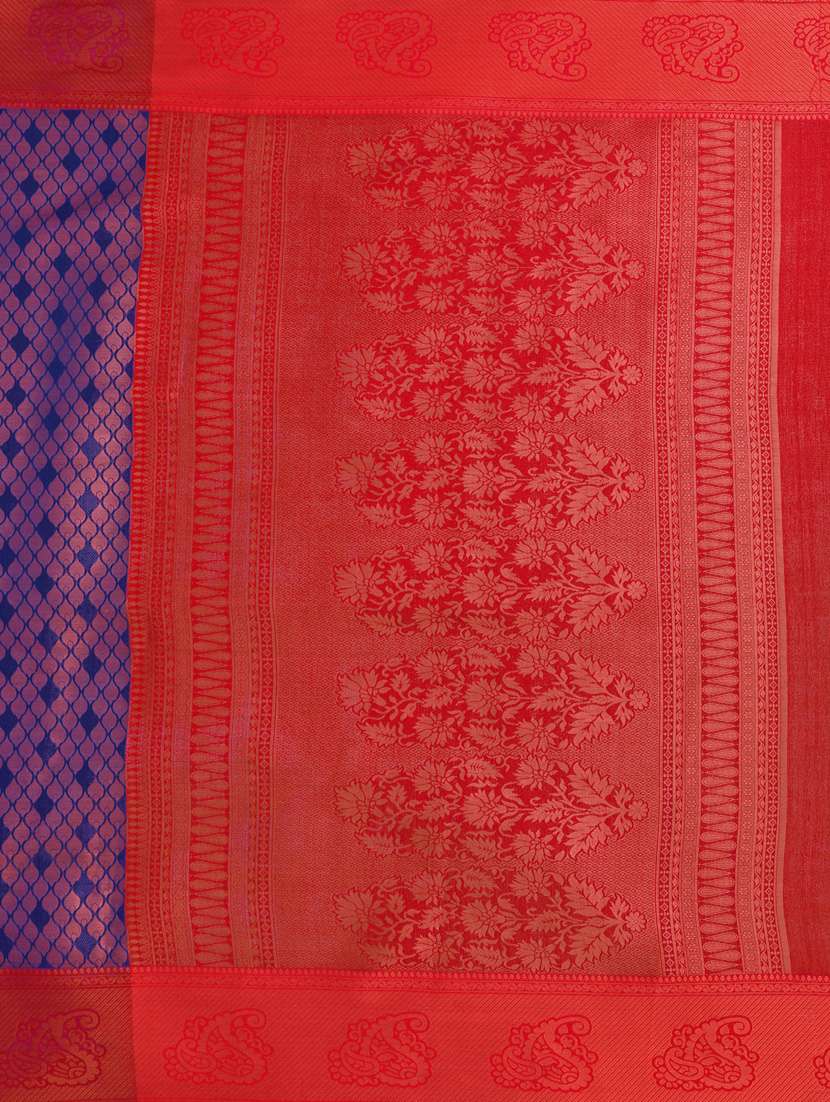 dark blue art silk kanjivaram saree with blouse - 18762255 - Standard Image - 5